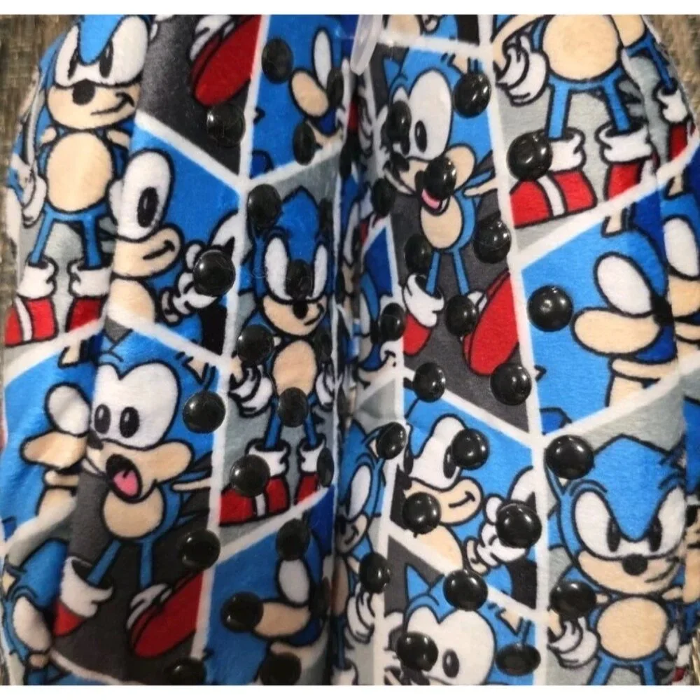 Sonic the Hedgehog‎ Fuzzy Babba Slipper Socks Kids S/M Non Slip